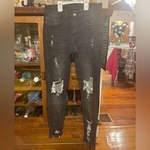 Black Distressed Jeans